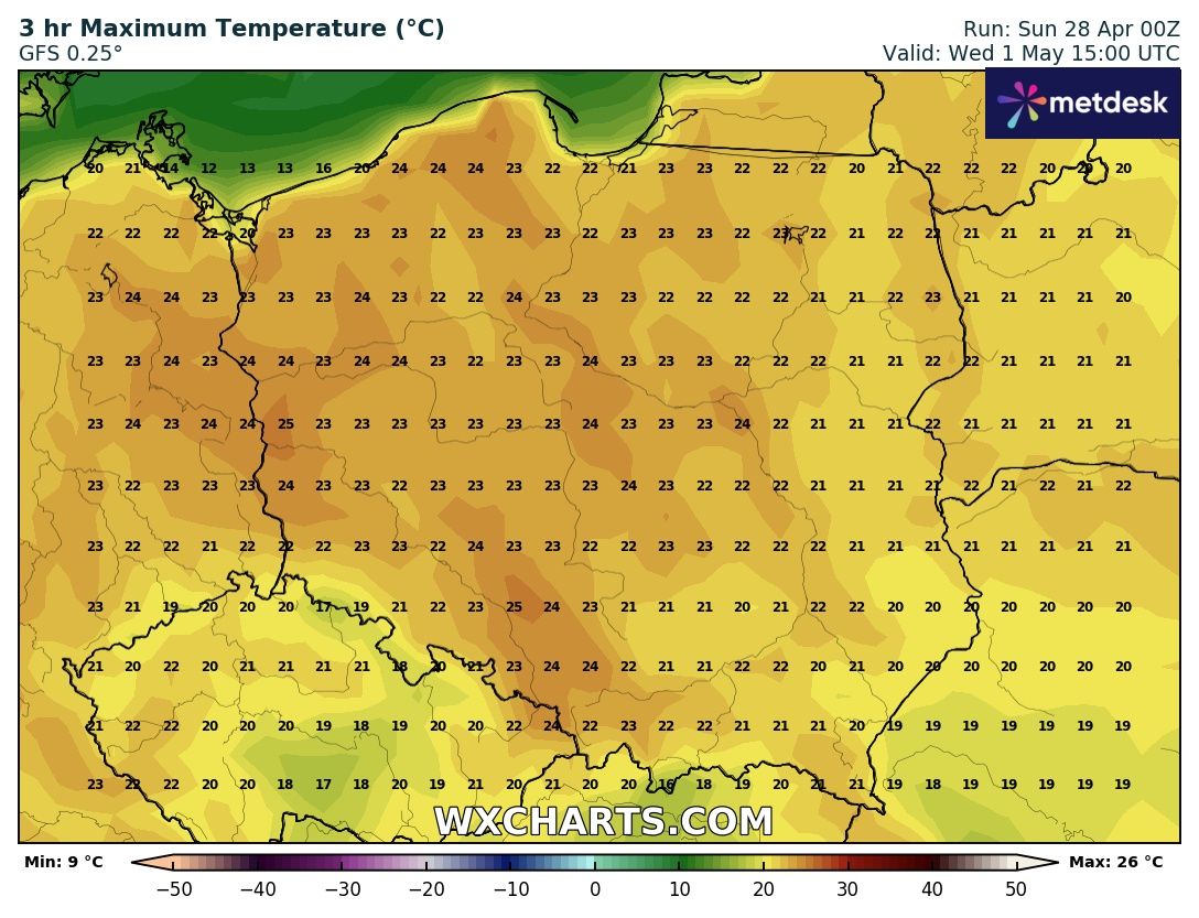 Źródło Danych - WXCHARTS.COM 