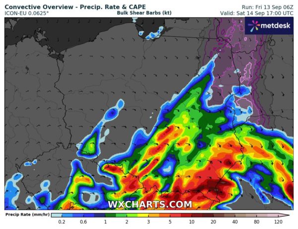 Opady konwekcyjne - Źródło Danych - WXCHARTS.COM 