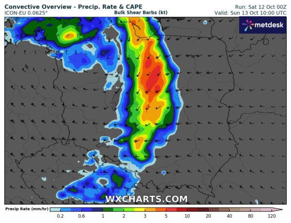 Opady konwekcyjne na niedzielę 13.10.2024r