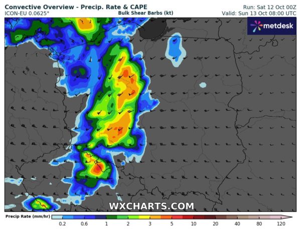 Opady konwekcyjne na niedzielę 13.10.2024r 