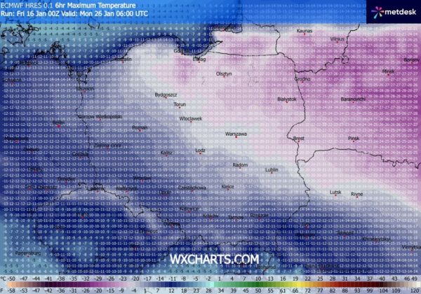 Źródło Danych - ( WXCHARTS.COM )